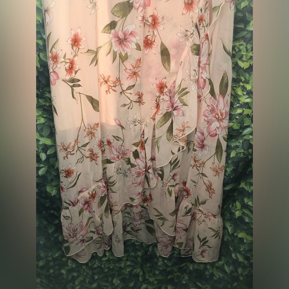 VENUS Pink A-Line Resort Maxi Split Ruffle Floral Dress NWT SIZE XL - Picture 6 of 16